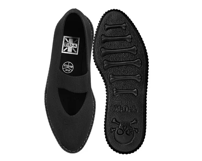 TUK Shoes Mary Janes Women Black Flyknit Pointed Mary Jane TUK Shoes Mary Janes Women Black Flyknit Pointed Mary Jane