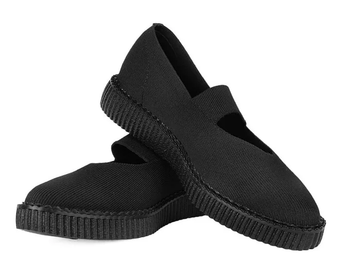 TUK Shoes Mary Janes Women Black Flyknit Pointed Mary Jane TUK Shoes Mary Janes Women Black Flyknit Pointed Mary Jane