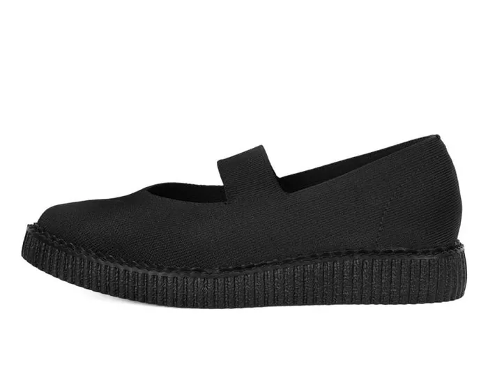 TUK Shoes Mary Janes Women Black Flyknit Pointed Mary Jane TUK Shoes Mary Janes Women Black Flyknit Pointed Mary Jane