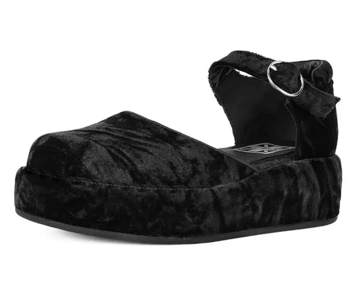 TUK Shoes Mary Janes Women Black Velvet Wrapped Mary Jane