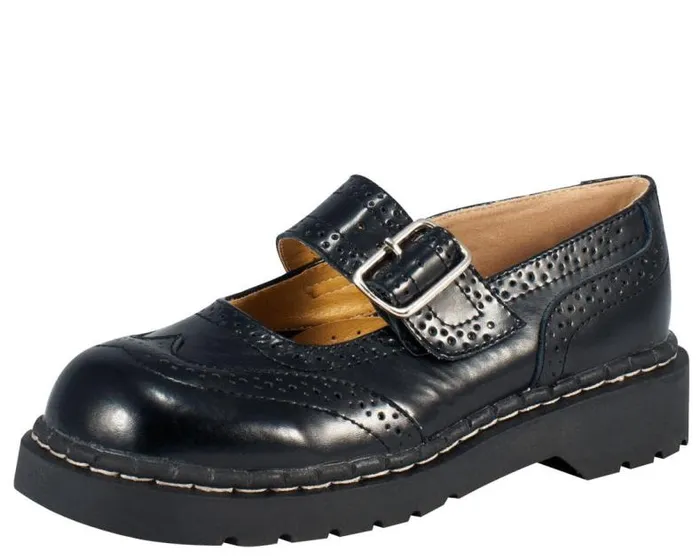 TUK Shoes Mary Janes Women TUK Black Brogue Mary Jane