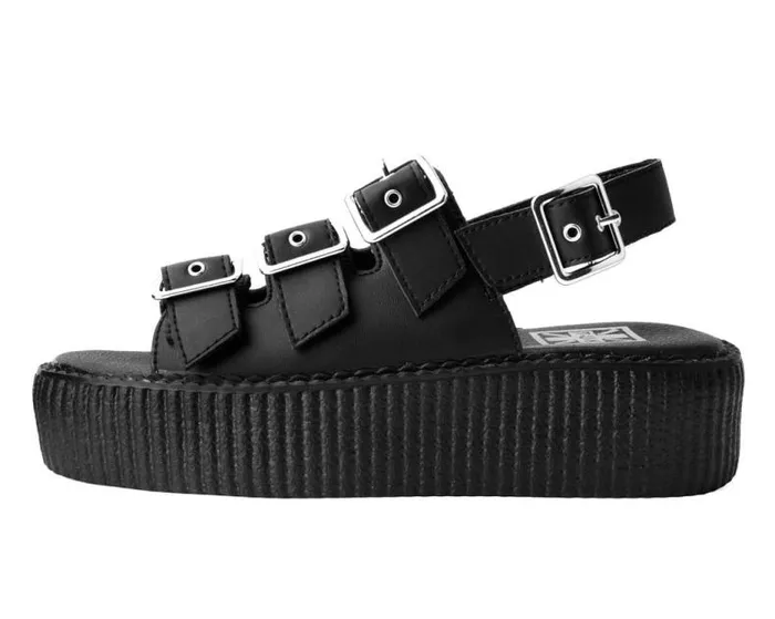 TUK Shoes Platforms Women Black 3Buckle Mondo Sandal TUK Shoes Platforms Women Black 3Buckle Mondo Sandal