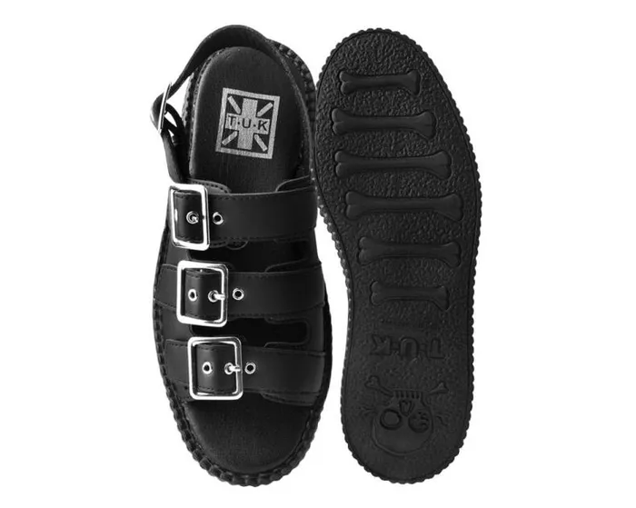 TUK Shoes Platforms Women Black 3Buckle Mondo Sandal TUK Shoes Platforms Women Black 3Buckle Mondo Sandal