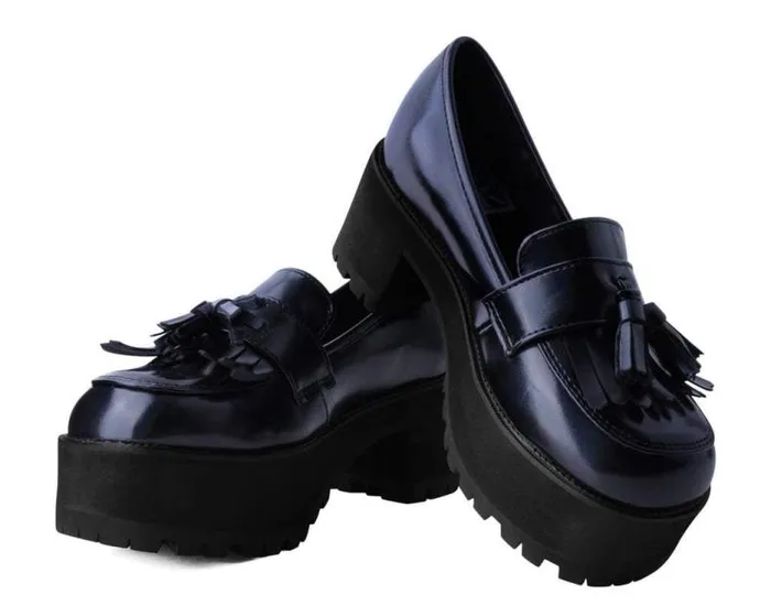 TUK Shoes Platforms Women Black Oil Haze Loafer Platform TUK Shoes Platforms Women Black Oil Haze Loafer Platform
