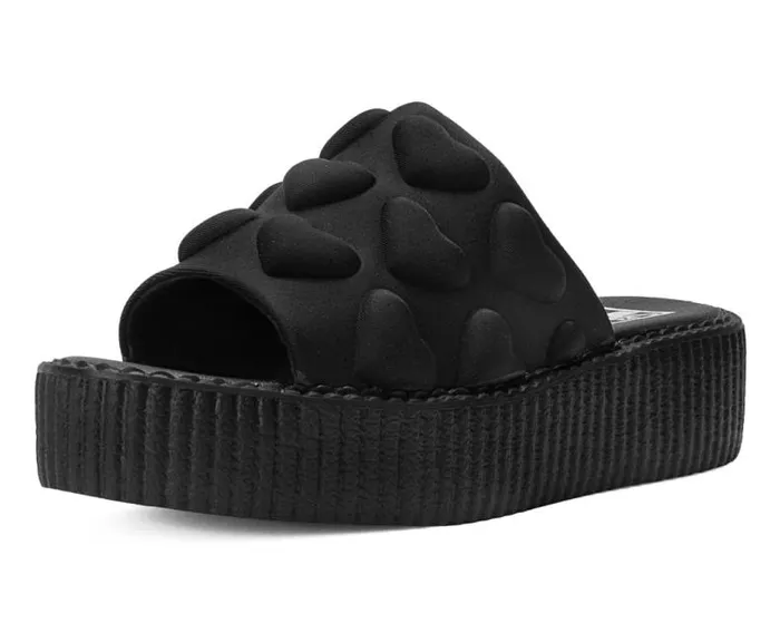 TUK Shoes Platforms Women Black Puff Heart Mondo Sandal