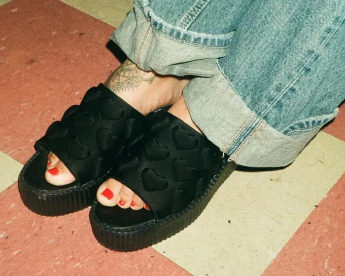 TUK Shoes Platforms Women Black Puff Heart Mondo Sandal TUK Shoes Platforms Women Black Puff Heart Mondo Sandal