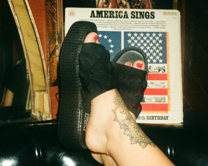 TUK Shoes Platforms Women Black Puff Heart Mondo Sandal TUK Shoes Platforms Women Black Puff Heart Mondo Sandal