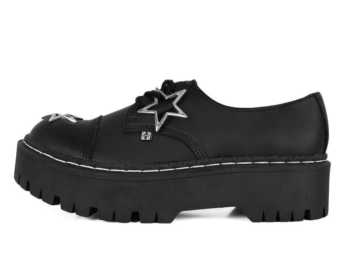 TUK Shoes Platforms Women Black TUKskin Star Double Decker Brogue TUK Shoes Platforms Women Black TUKskin Star Double Decker Brogue