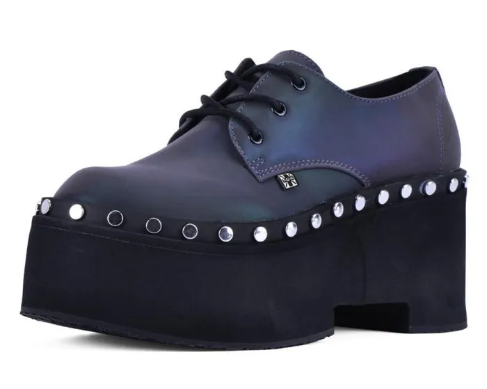 TUK Shoes Platforms Women Midnight Chameleon Dino Flat Platform