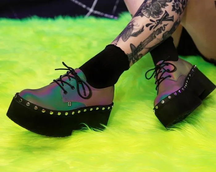TUK Shoes Platforms Women Midnight Chameleon Dino Flat Platform TUK Shoes Platforms Women Midnight Chameleon Dino Flat Platform