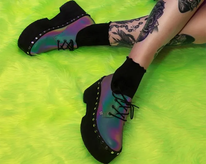 TUK Shoes Platforms Women Midnight Chameleon Dino Flat Platform TUK Shoes Platforms Women Midnight Chameleon Dino Flat Platform