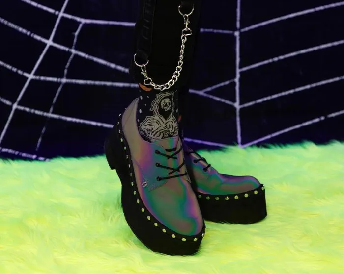 TUK Shoes Platforms Women Midnight Chameleon Dino Flat Platform TUK Shoes Platforms Women Midnight Chameleon Dino Flat Platform