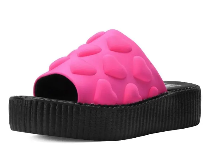TUK Shoes Platforms Women Pink Puff Heart Mondo Sandal