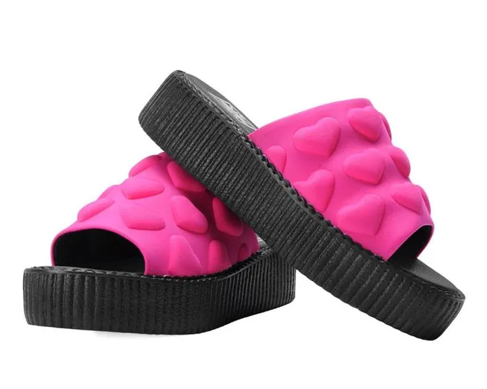 TUK Shoes Platforms Women Pink Puff Heart Mondo Sandal TUK Shoes Platforms Women Pink Puff Heart Mondo Sandal