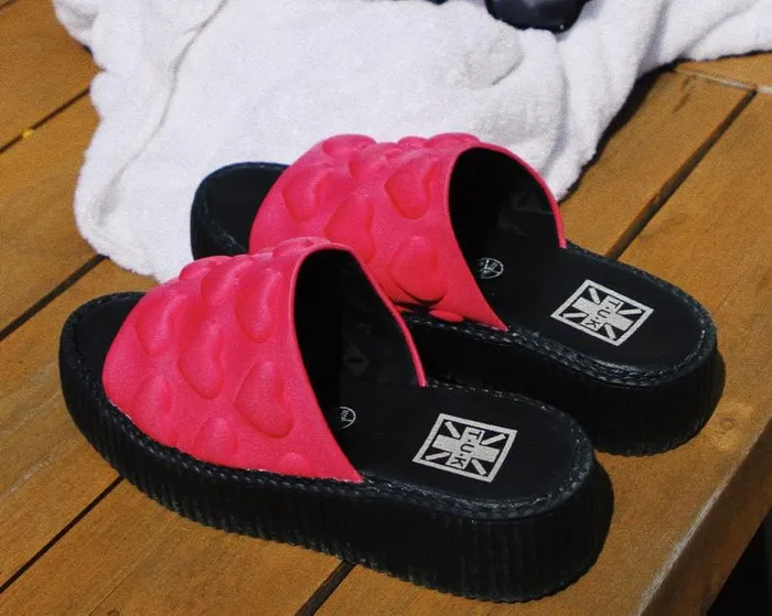 TUK Shoes Platforms Women Pink Puff Heart Mondo Sandal TUK Shoes Platforms Women Pink Puff Heart Mondo Sandal