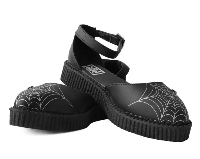 TUK Shoes Sandals Women Black Pointed Spiderweb Glow Sandal TUK Shoes Sandals Women Black Pointed Spiderweb Glow Sandal