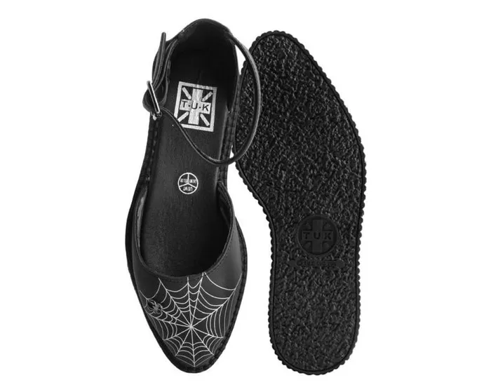 TUK Shoes Sandals Women Black Pointed Spiderweb Glow Sandal TUK Shoes Sandals Women Black Pointed Spiderweb Glow Sandal