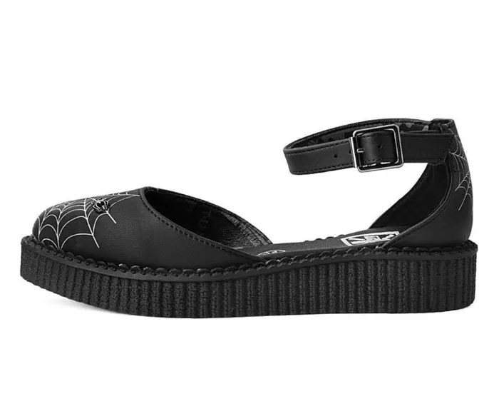 TUK Shoes Sandals Women Black Pointed Spiderweb Glow Sandal TUK Shoes Sandals Women Black Pointed Spiderweb Glow Sandal