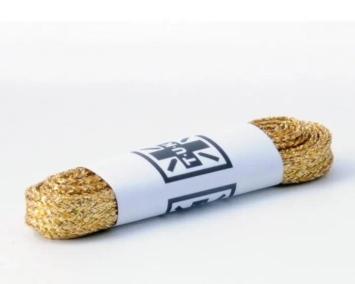 TUK Shoes Shoe Laces Adult 120 CM Metallic Gold Flat Shoe Laces