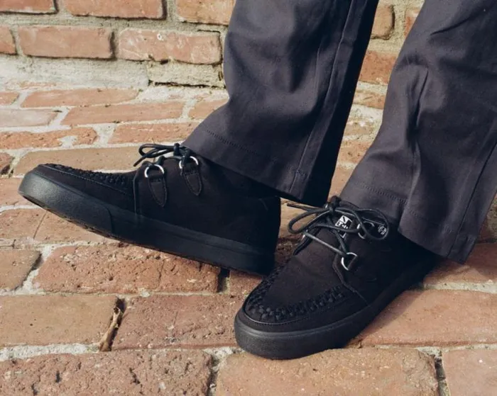 TUK Shoes Sneakers Men Black Basic Twill DRing Vegan Sneakers TUK Shoes Sneakers Men Black Basic Twill DRing Vegan Sneakers