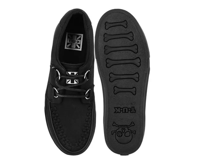 TUK Shoes Sneakers Men Black Basic Twill DRing Vegan Sneakers TUK Shoes Sneakers Men Black Basic Twill DRing Vegan Sneakers