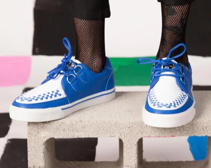 TUK Shoes Sneakers Men Blue and White 2Ring Creeper Sneaker TUK Shoes Sneakers Men Blue and White 2Ring Creeper Sneaker