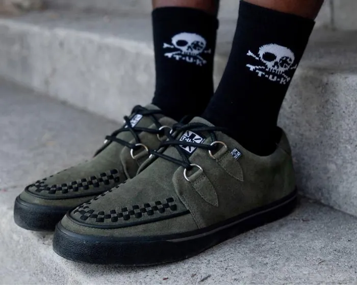 TUK Shoes Sneakers Men Olive Green Suede Creeper Sneaker TUK Shoes Sneakers Men Olive Green Suede Creeper Sneaker
