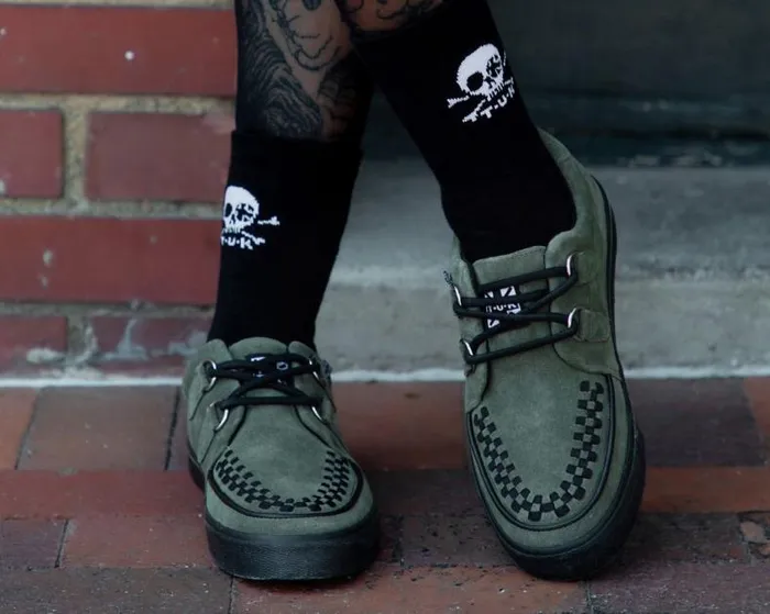 TUK Shoes Sneakers Men Olive Green Suede Creeper Sneaker TUK Shoes Sneakers Men Olive Green Suede Creeper Sneaker