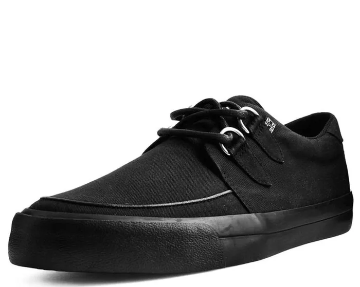 TUK Shoes Sneakers Women Black Basic Twill DRing Vegan Sneakers