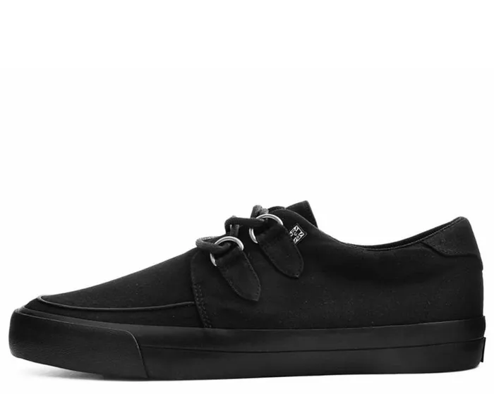 TUK Shoes Sneakers Women Black Basic Twill DRing Vegan Sneakers TUK Shoes Sneakers Women Black Basic Twill DRing Vegan Sneakers