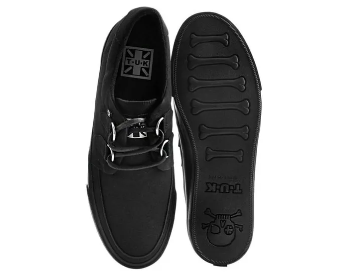 TUK Shoes Sneakers Women Black Basic Twill DRing Vegan Sneakers TUK Shoes Sneakers Women Black Basic Twill DRing Vegan Sneakers