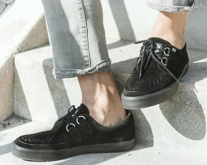TUK Shoes Sneakers Women Black Suede DRing Sneaker TUK Shoes Sneakers Women Black Suede DRing Sneaker