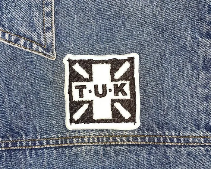 TUK Shoes Stickers Pins Patches Totes Adult TUK Black and White Kick Square Logo Patch TUK Shoes Stickers Pins Patches Totes Adult TUK Black and White Kick Square Logo Patch
