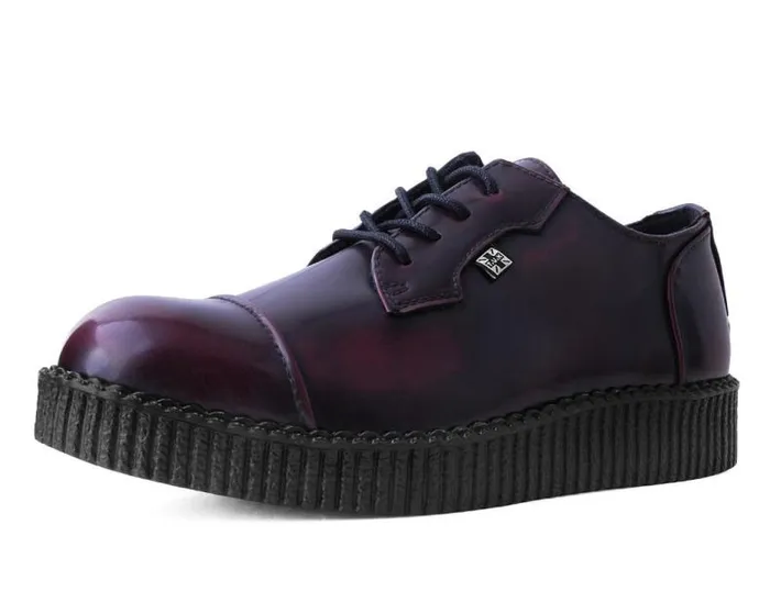 TUK Shoes Vegan Men Burgundy TUKskin Toe Cap Viva Low Creeper