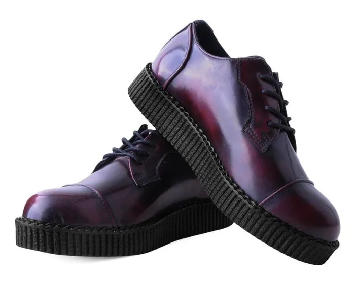 TUK Shoes Vegan Men Burgundy TUKskin Toe Cap Viva Low Creeper TUK Shoes Vegan Men Burgundy TUKskin Toe Cap Viva Low Creeper