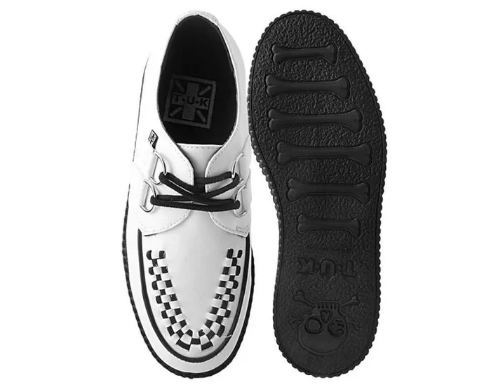 TUK Shoes Vegan Men White Faux Leather Vegan Viva Low Sole Creepers TUK Shoes Vegan Men White Faux Leather Vegan Viva Low Sole Creepers