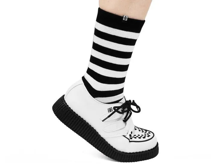 TUK Shoes Vegan Men White Faux Leather Vegan Viva Low Sole Creepers TUK Shoes Vegan Men White Faux Leather Vegan Viva Low Sole Creepers