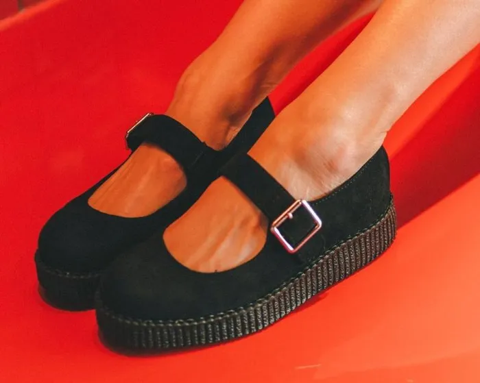 TUK Shoes Vegan Women Black Faux Suede Viva Low Mary Jane TUK Shoes Vegan Women Black Faux Suede Viva Low Mary Jane