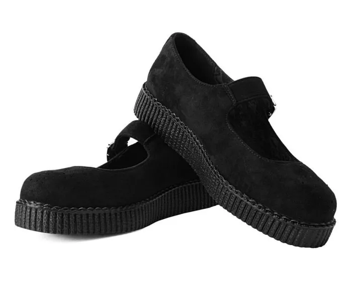 TUK Shoes Vegan Women Black Faux Suede Viva Low Mary Jane TUK Shoes Vegan Women Black Faux Suede Viva Low Mary Jane