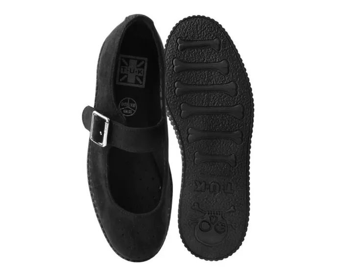 TUK Shoes Vegan Women Black Faux Suede Viva Low Mary Jane TUK Shoes Vegan Women Black Faux Suede Viva Low Mary Jane
