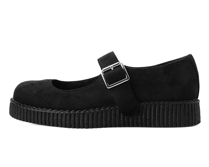 TUK Shoes Vegan Women Black Faux Suede Viva Low Mary Jane TUK Shoes Vegan Women Black Faux Suede Viva Low Mary Jane
