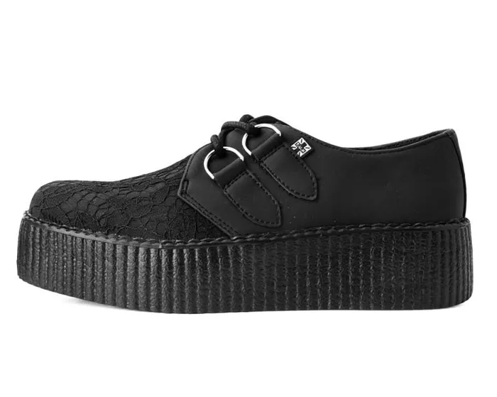 TUK Shoes Vegan Women Black Lace Viva Mondo Creeper TUK Shoes Vegan Women Black Lace Viva Mondo Creeper