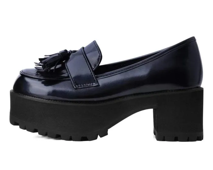 TUK Shoes Vegan Women Black Oil Haze Loafer Platform TUK Shoes Vegan Women Black Oil Haze Loafer Platform