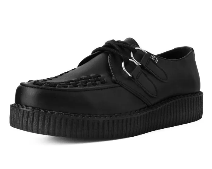 TUK Shoes Vegan Women Black TUKskin Vegan Viva Low Sole Creepers