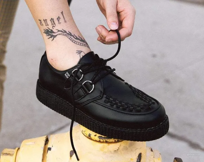 TUK Shoes Vegan Women Black TUKskin Vegan Viva Low Sole Creepers TUK Shoes Vegan Women Black TUKskin Vegan Viva Low Sole Creepers