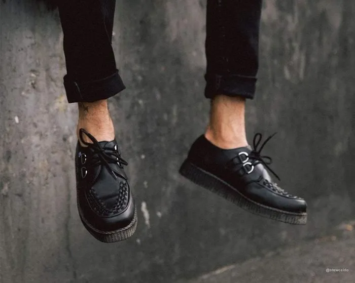TUK Shoes Vegan Women Black TUKskin Vegan Viva Low Sole Creepers TUK Shoes Vegan Women Black TUKskin Vegan Viva Low Sole Creepers