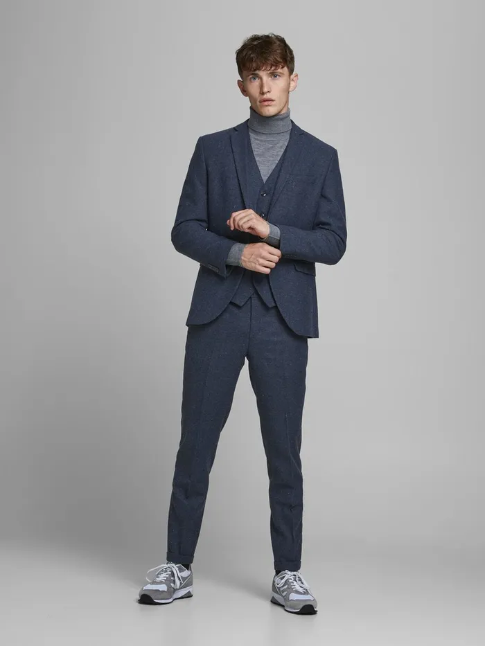 Tailoring JACK and JONES Mens SUPER SLIM FIT TROUSERS Blue Dark Navy