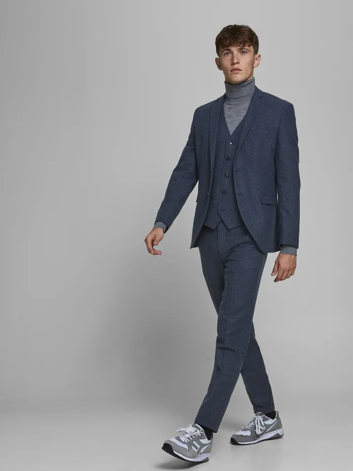 Tailoring JACK and JONES Mens SUPER SLIM FIT TROUSERS Blue Dark Navy