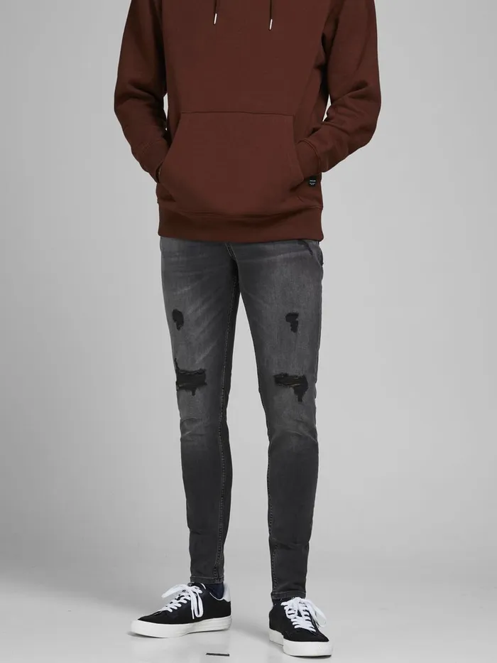 Tapered Jeans JACK and JONES Mens PETE ORIGINAL CJ 294 SKINNY TAPERED FIT JEANS Grey Black Denim Tapered Jeans JACK and JONES Mens PETE ORIGINAL CJ 294 SKINNY TAPERED FIT JEANS Grey Black Denim