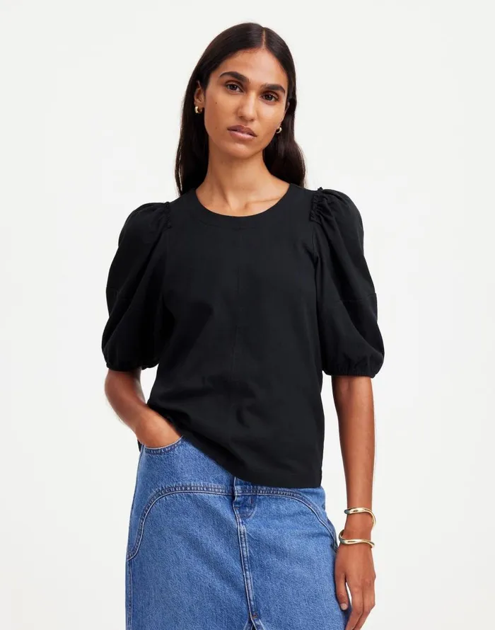 Tees Women Madewell PuffSleeve Tee Jet Black